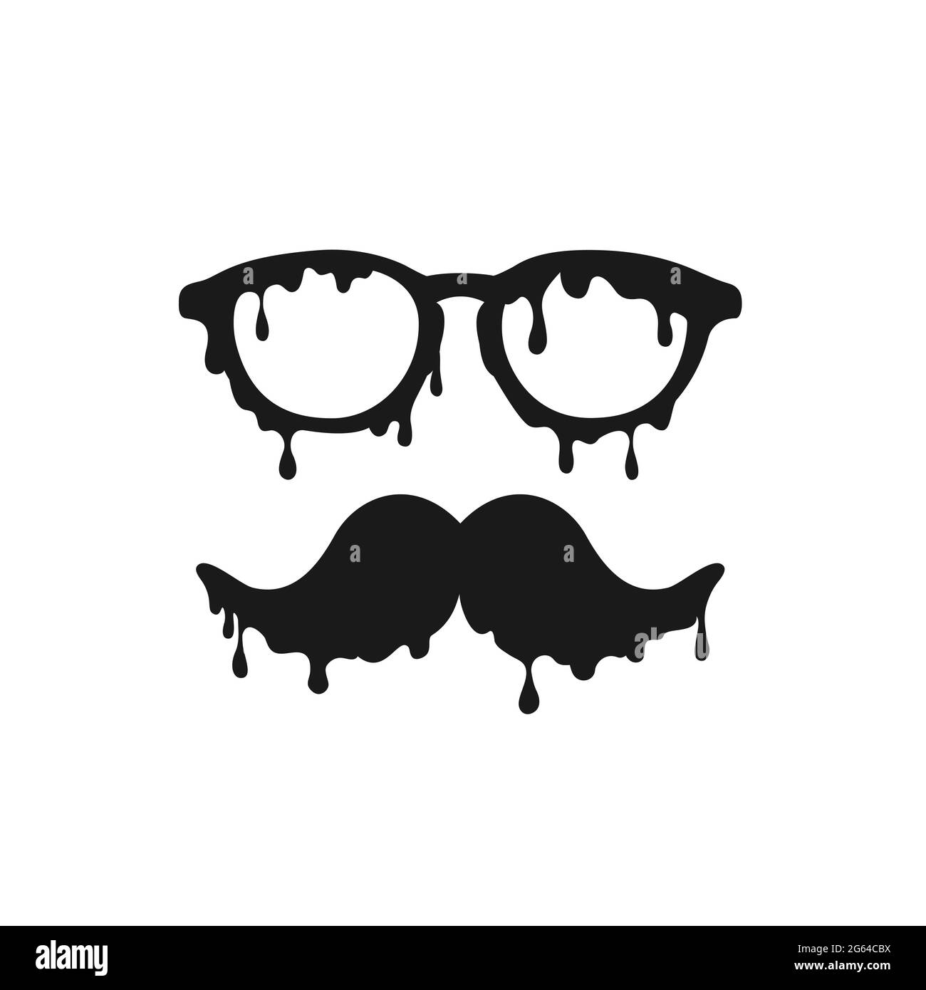 Gafas de hombre e imagen de bigote. Ilustración vectorial. Ilustración del Vector