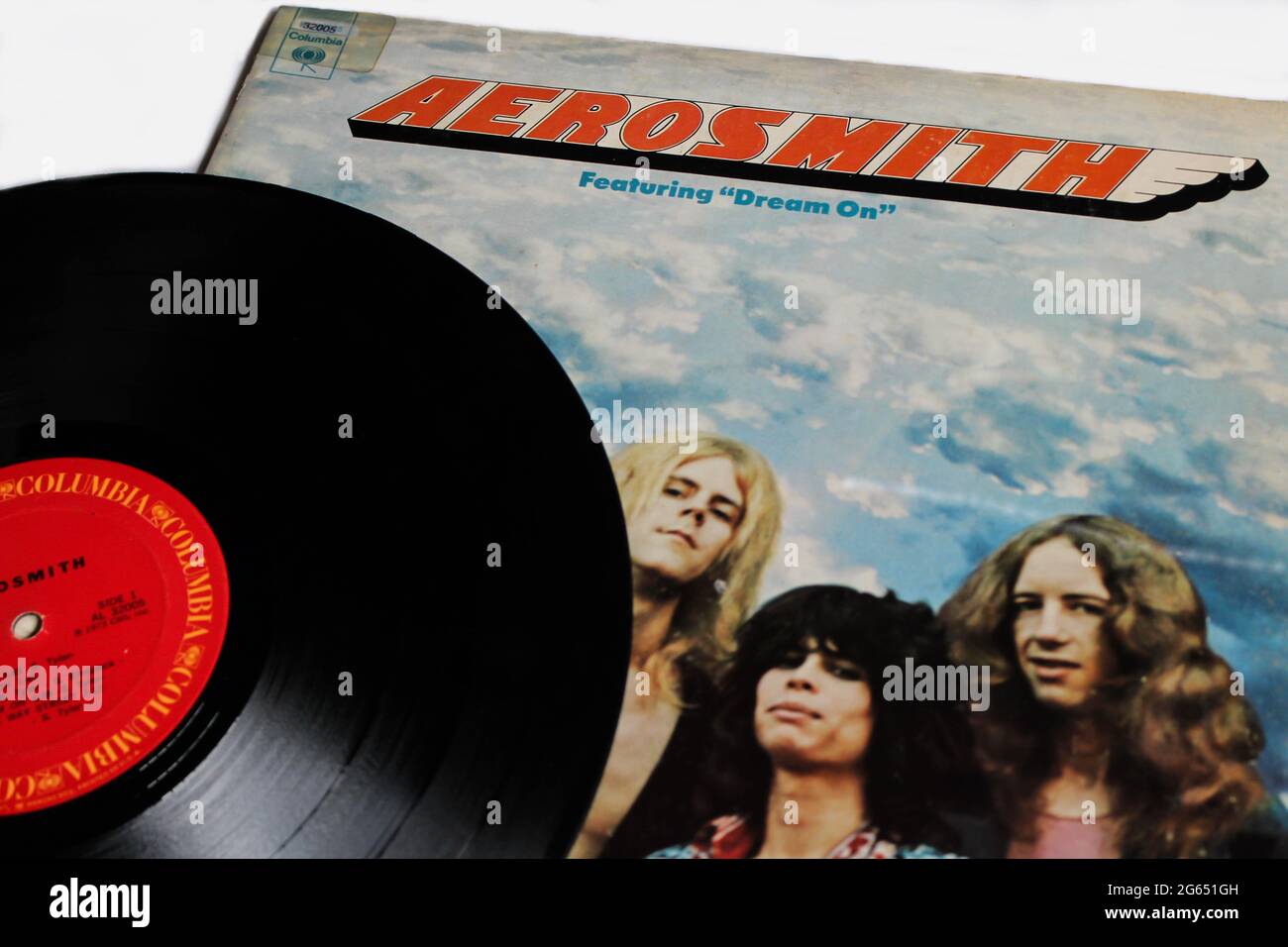 Banda de rock clásico, Aerosmith, álbum de música en disco LP de vinilo. Aerosmith es el álbum debut homónimo, auto titulado. Portada del álbum Fotografía de stock - Alamy