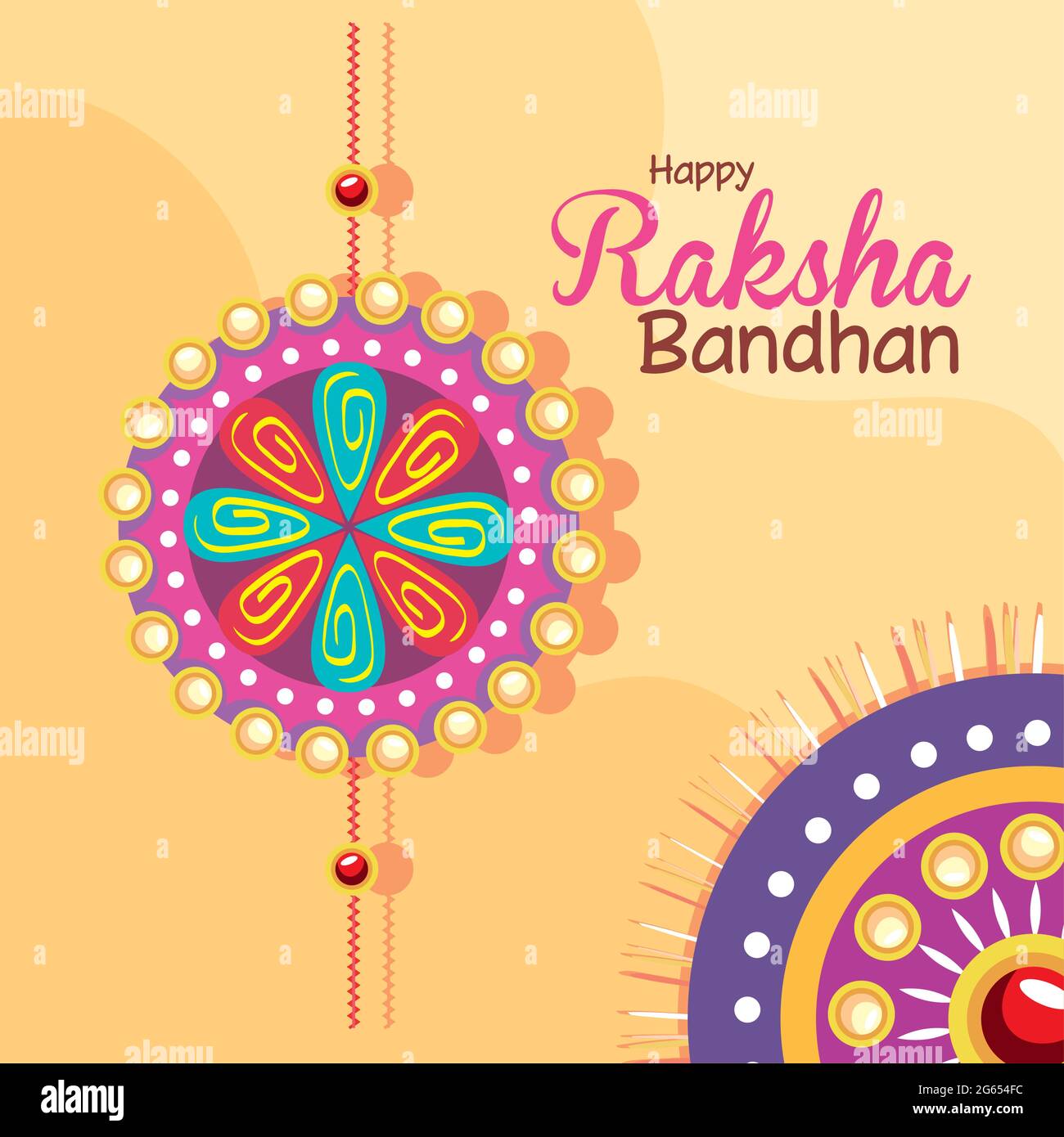 Feliz raksha bandhan póster con pulsera Ilustración del Vector