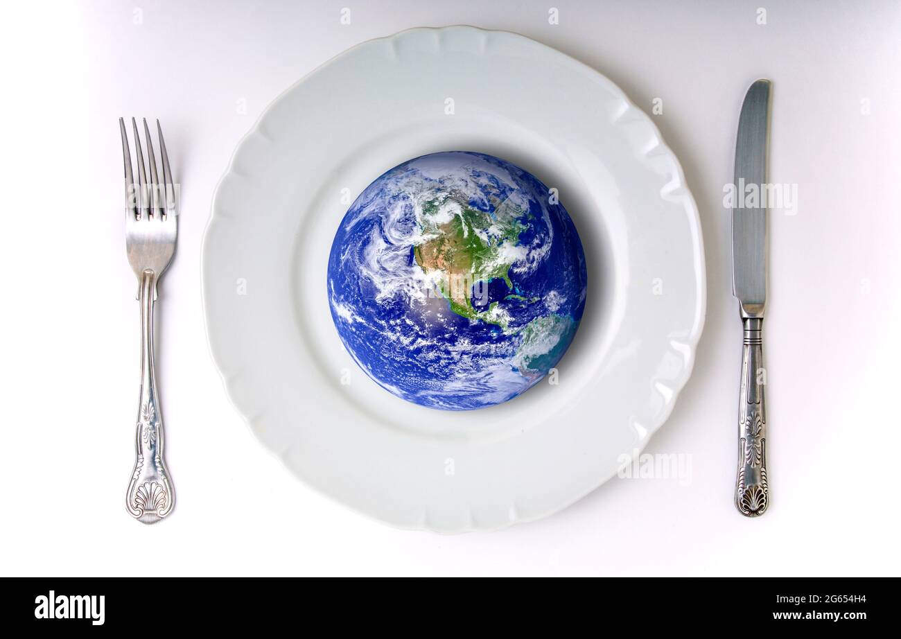Necesidades mundiales de alimentos, imagen conceptual Foto de stock