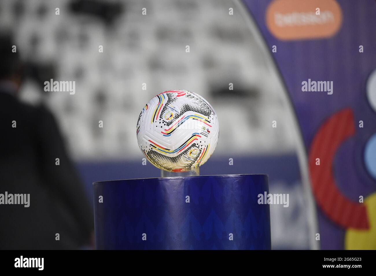 Brasil contra Chile, Copa América, Final del Cuater, partido de fútbol, Estadio Nilton Santos, Rio de Janeiro, Brasil - 02 Jul 2021 Foto de stock