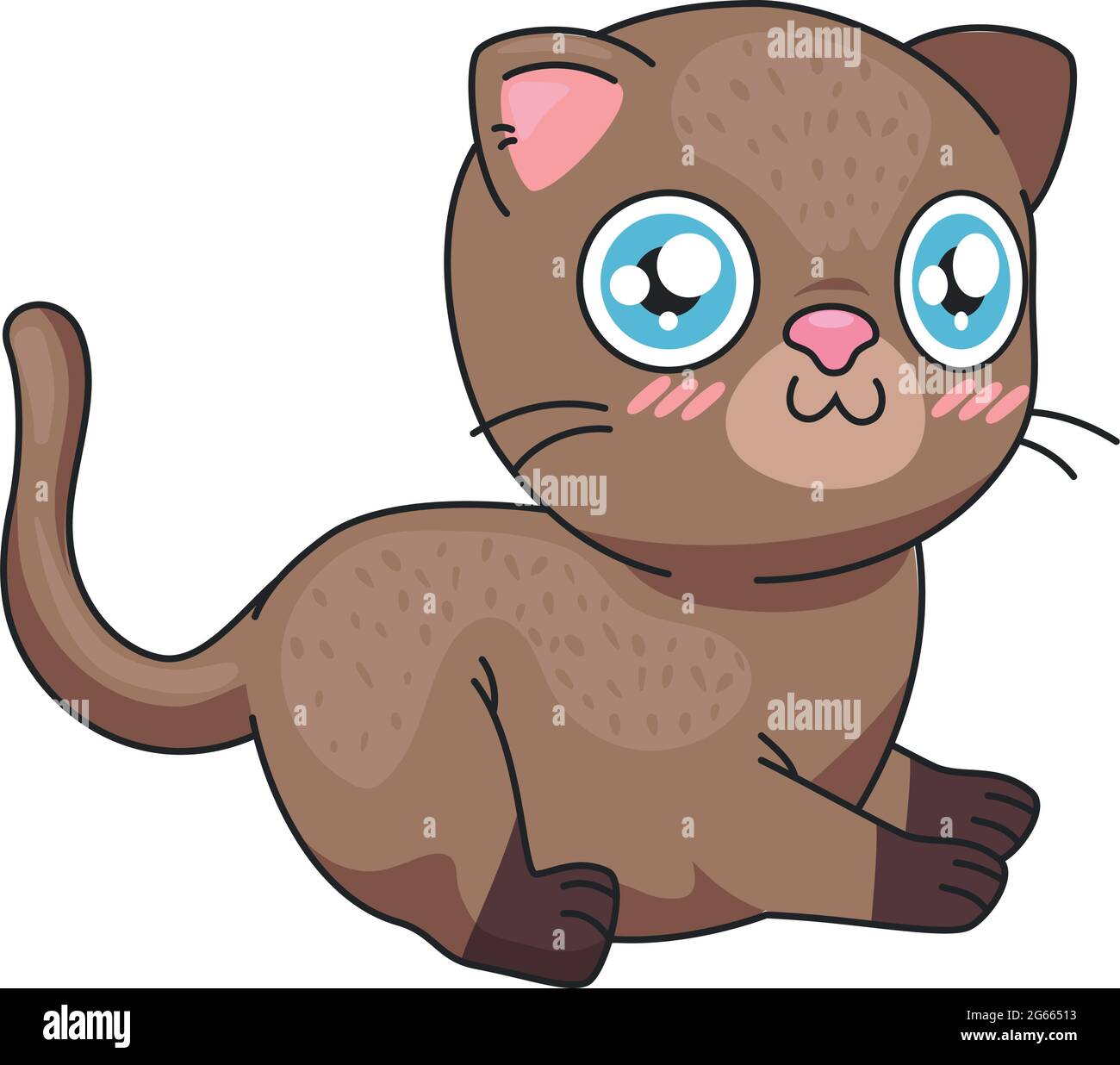 gatito de dibujos animados marrón Ilustración del Vector