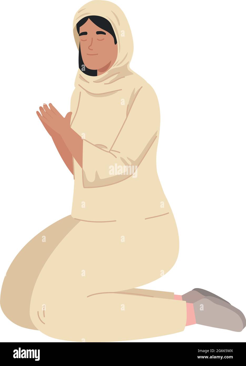Mujer musulmana rezando Ilustración del Vector