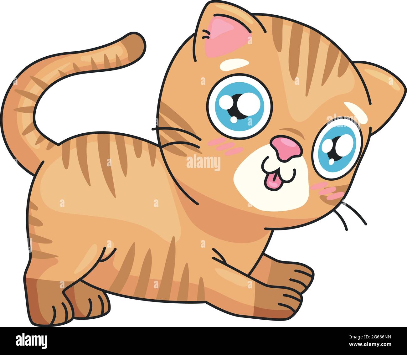 dibujos animados de gato de rayas Ilustración del Vector