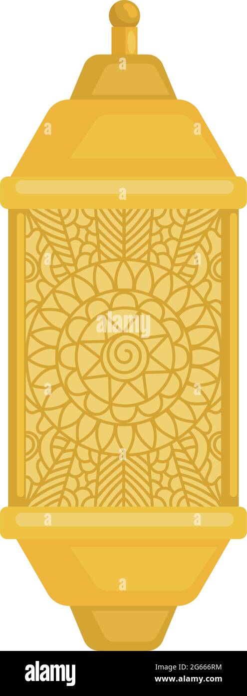 linterna dorada árabe con mandala Ilustración del Vector