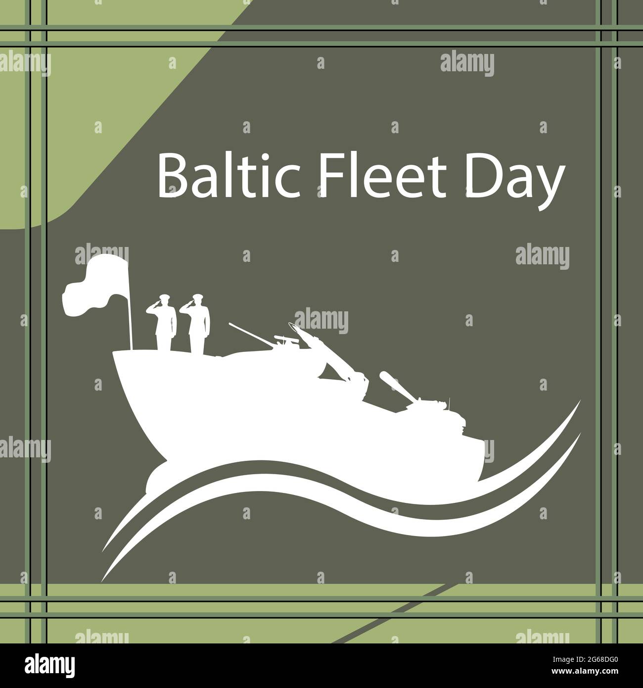 El Día de la Flota del Báltico se celebra anualmente en Rusia el 18 de mayo. Esta fecha fue elegida desde que se estableció la Flota del Báltico el 18 de mayo de 1703. Ilustración del Vector