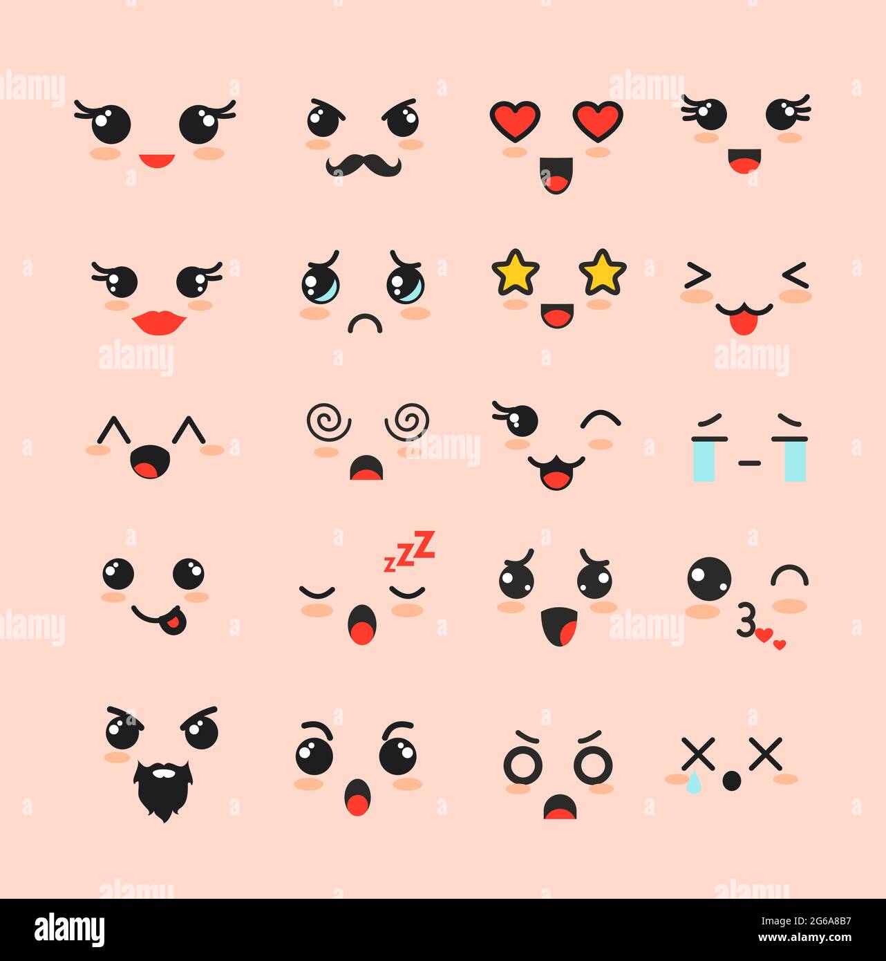 Happy face emoticon kawaii character fotografías e imágenes de alta  resolución - Alamy