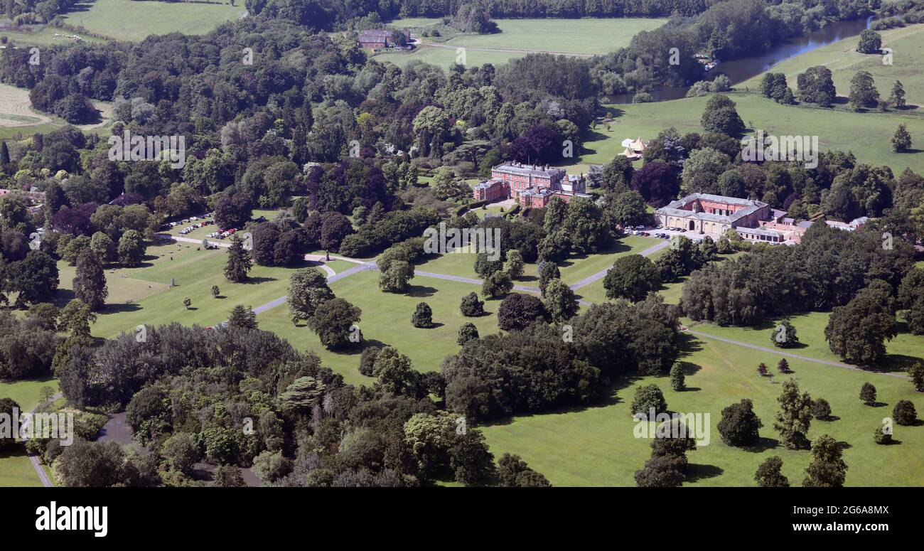 Vista aérea de Newby Hall & Gardens, una atracción turística cerca de Ripon, North Yorkshire Foto de stock