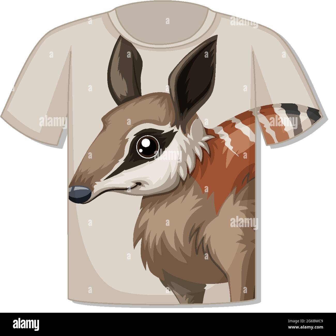 Parte frontal de la camiseta con ilustración de la cara del animal Imagen  Vector de stock - Alamy
