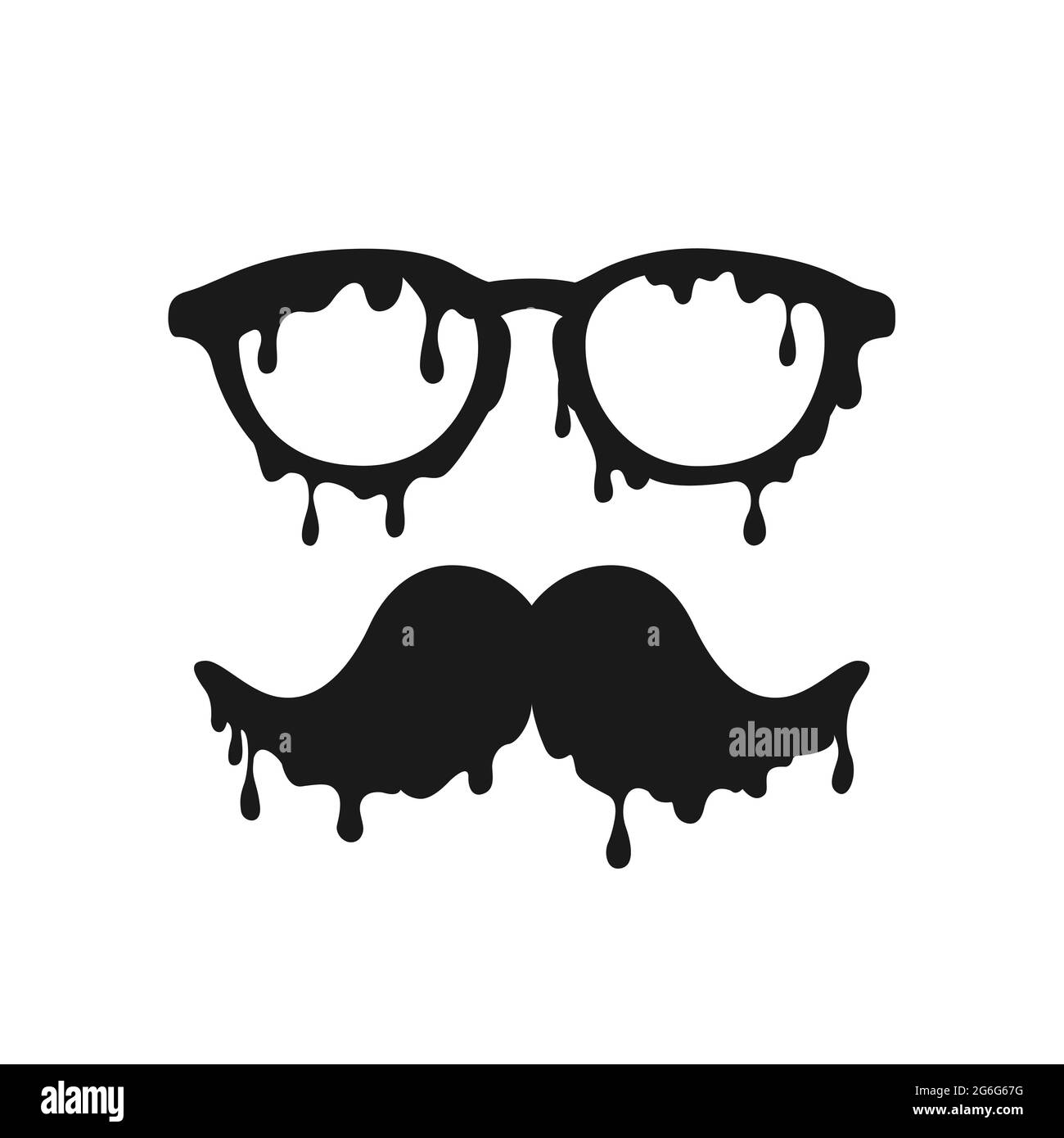Gafas de hombre y bigote sobre blanco. Ilustración vectorial. Ilustración del Vector