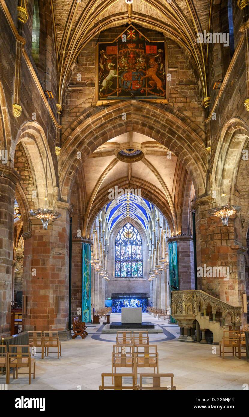 La nave de la Catedral de St Gile, High Street, Edimburgo, Escocia Foto de stock