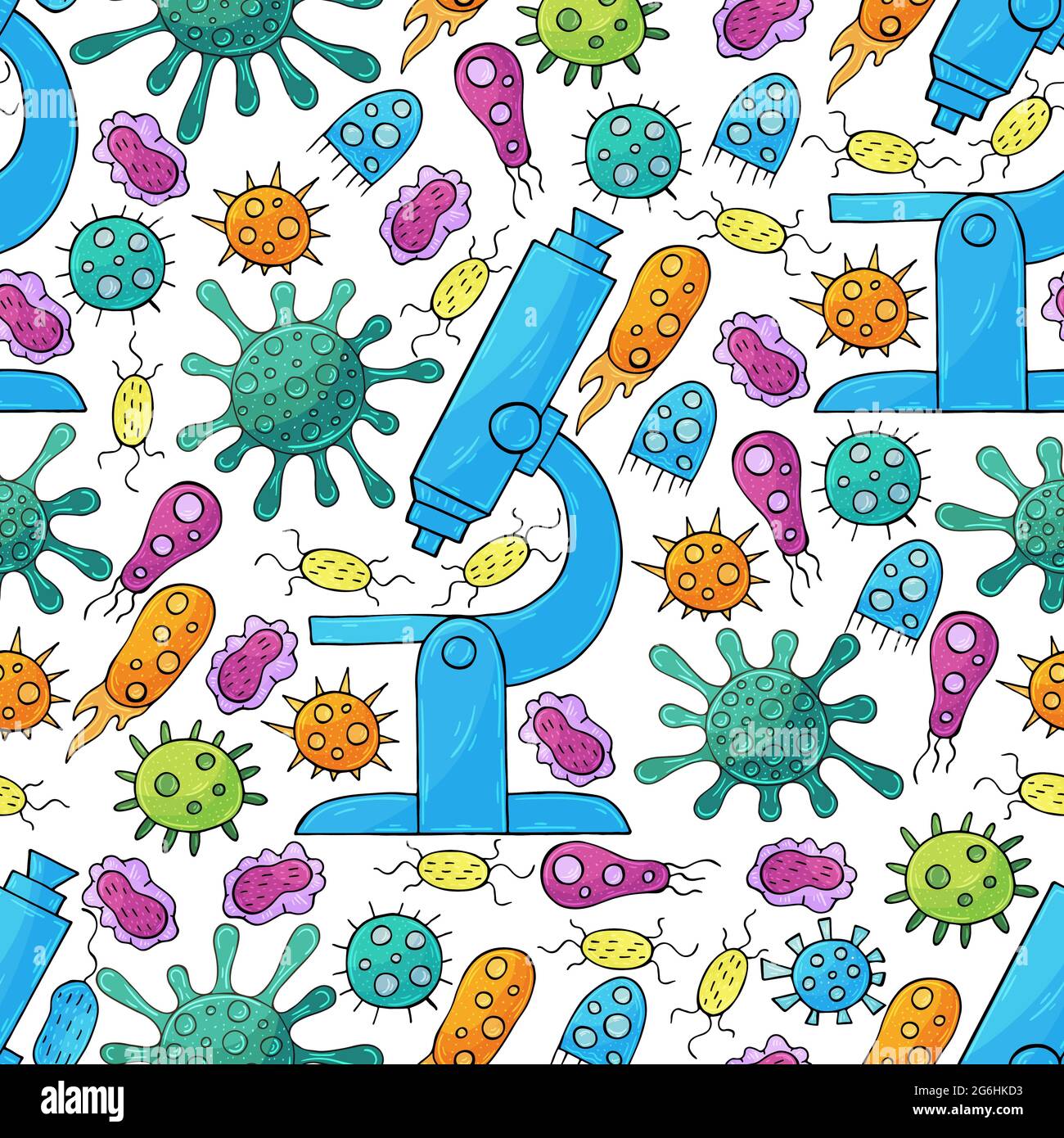 Patrones De Bacterias Y Microbios Sin Costuras Busque Virus Microscopio Microbios De Dibujos 9228