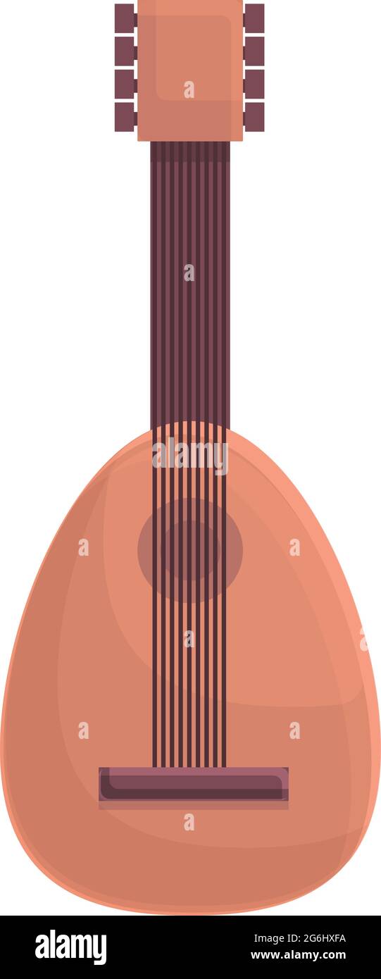 Vector de caricatura de icono de guitarra medieval. Instrumento musical.  Oriental oud lute Imagen Vector de stock - Alamy