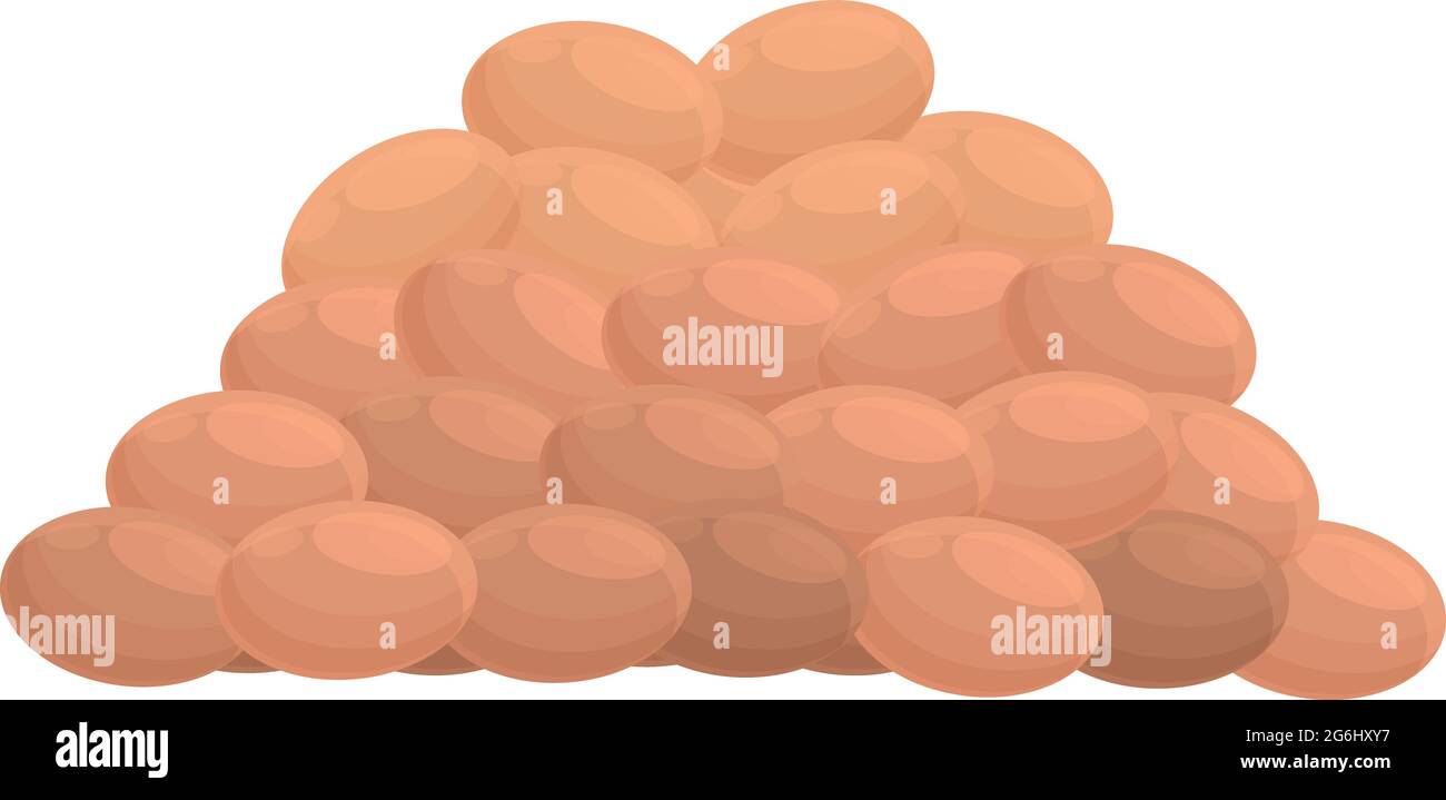 Pila de lentejas icono vector de dibujos animados. Saco de frijoles