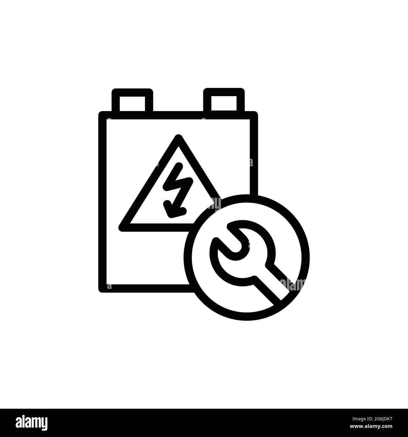 Icono de l nea de color de instalaci n el ctrica. Servicio de mano