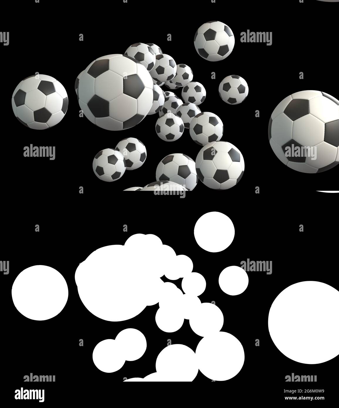 3D Ilustración del flujo de balón de fútbol con capa alfa Fotografía de  stock - Alamy