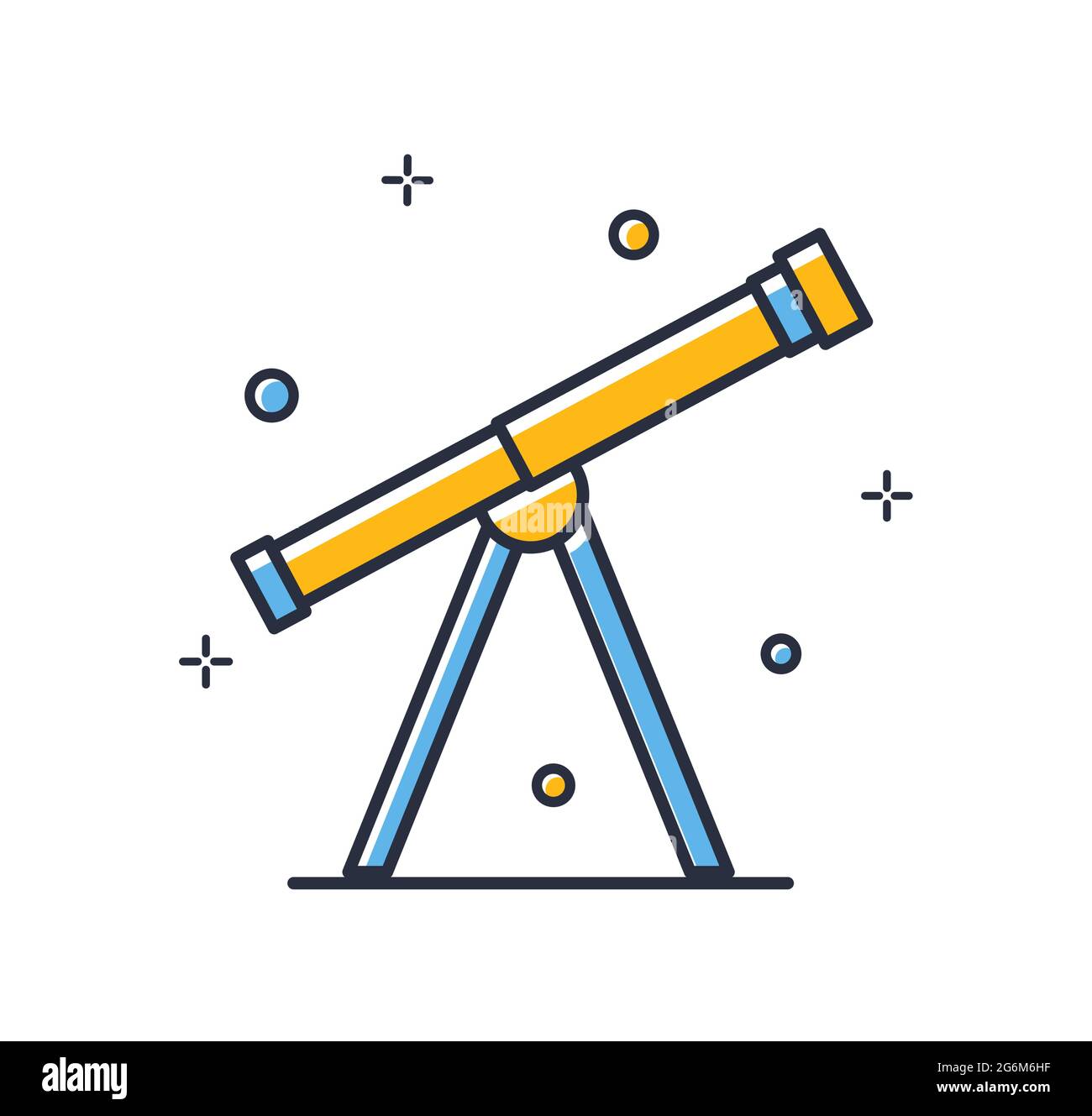 Icono de telescopio. Spyglass aislado sobre fondo blanco. Color de los  elementos de diseño. Se puede utilizar para conceptos móviles y aplicaciones  web, redes sociales. F Imagen Vector de stock - Alamy