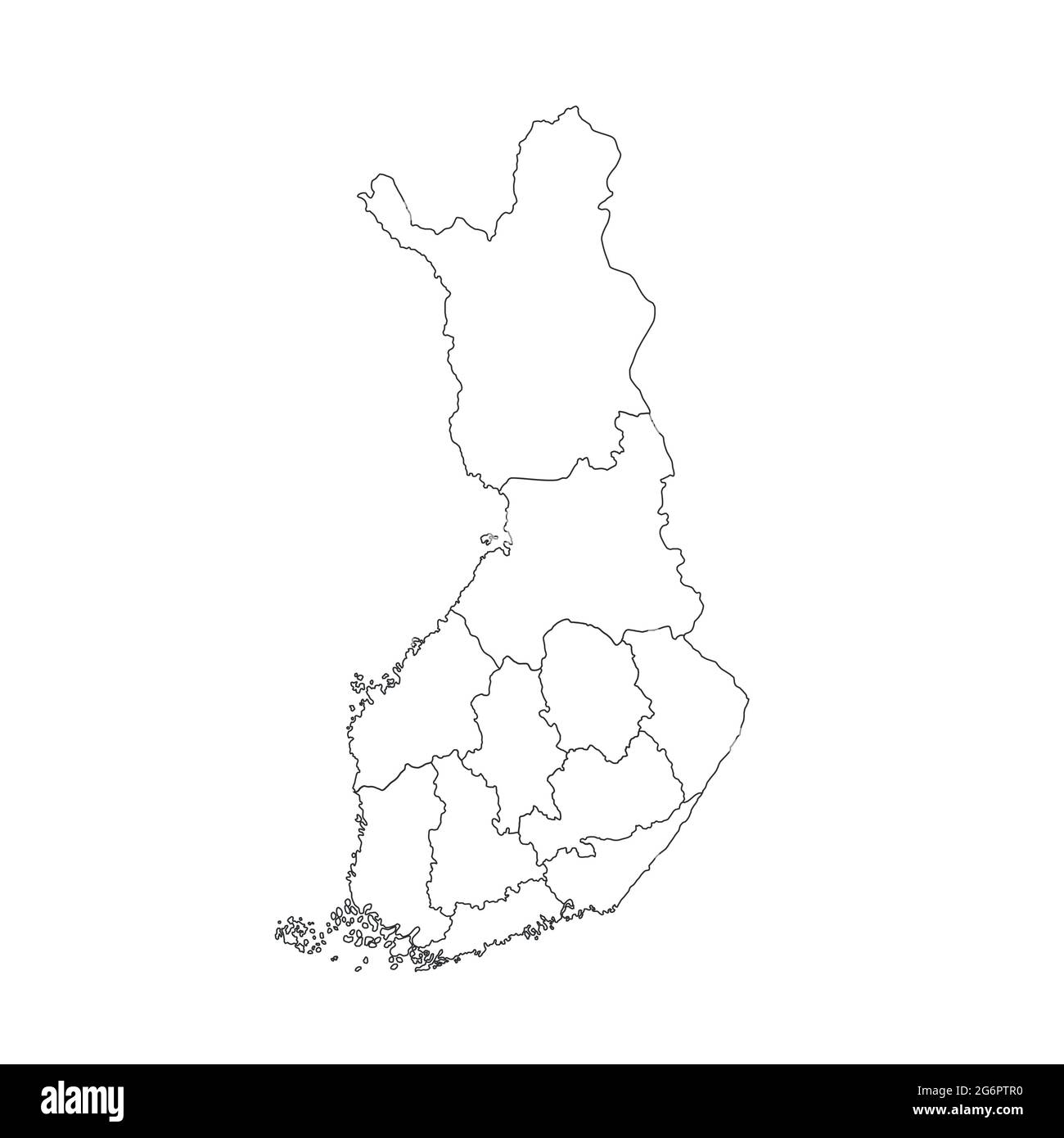 Mapa Vectorial De Finlandia Aislado Sobre Fondo Blanco Mapa Detallado