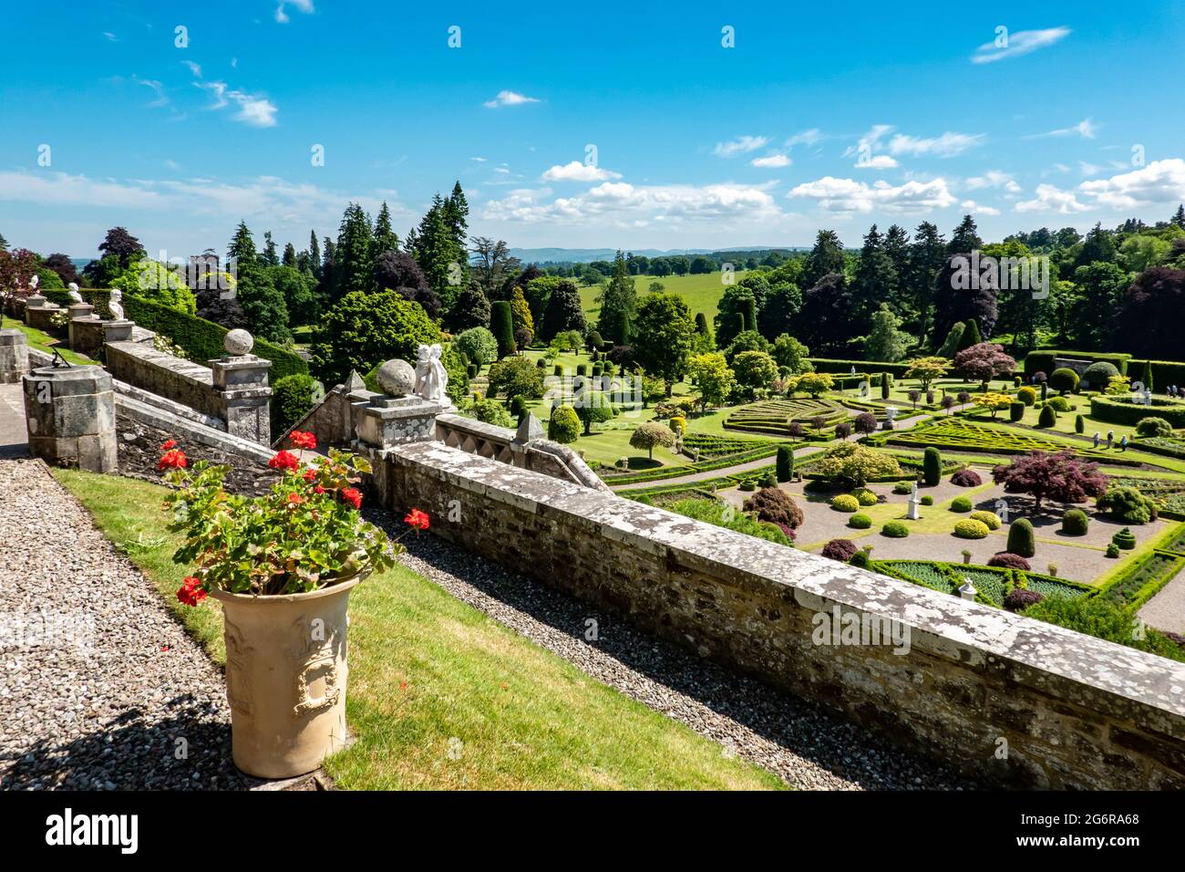 Drummond Castle Gardens Muthill Crief Perth y Kinross Escocia Reino Unido Foto de stock