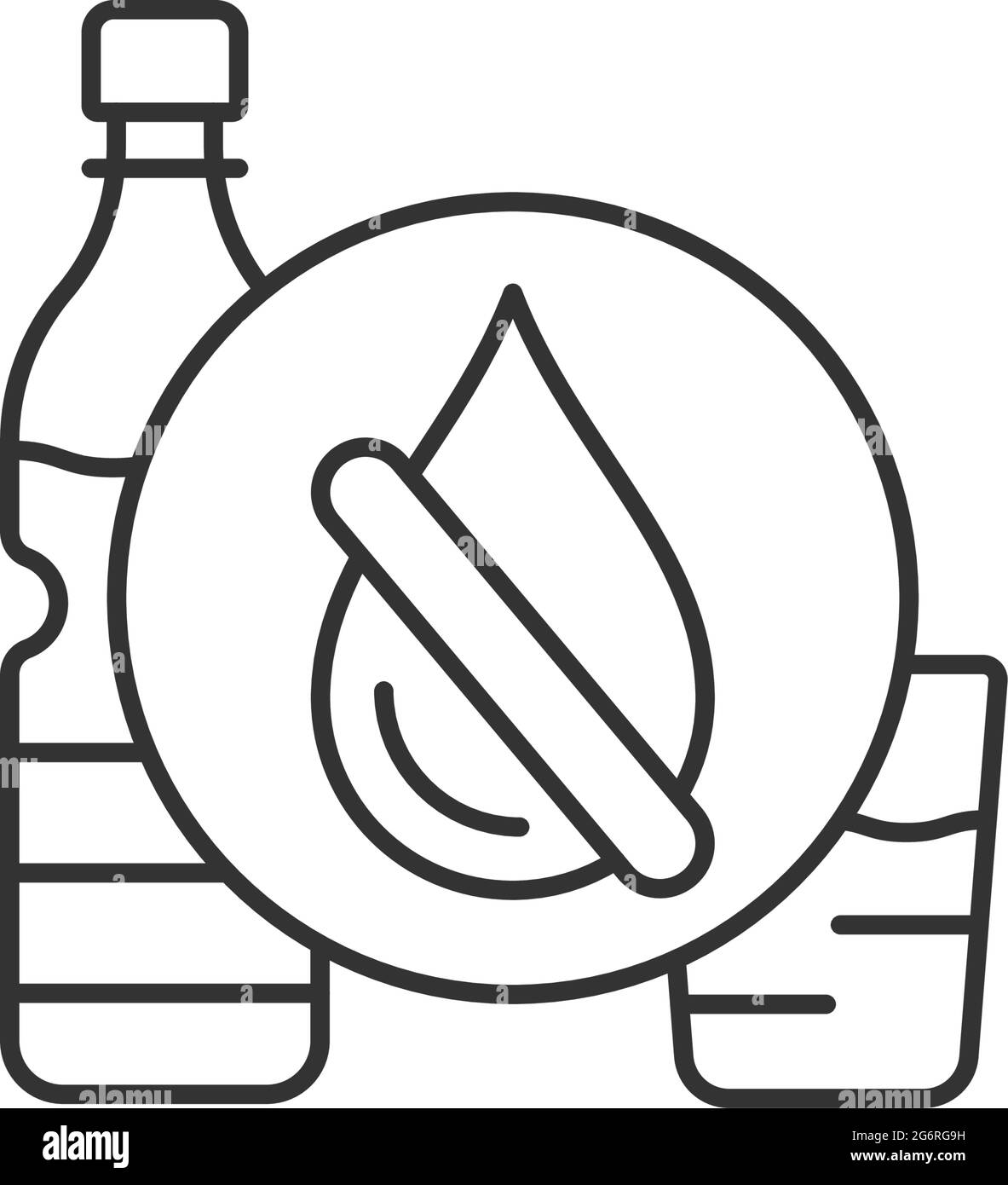 Icono lineal de escasez de agua potable Ilustración del Vector
