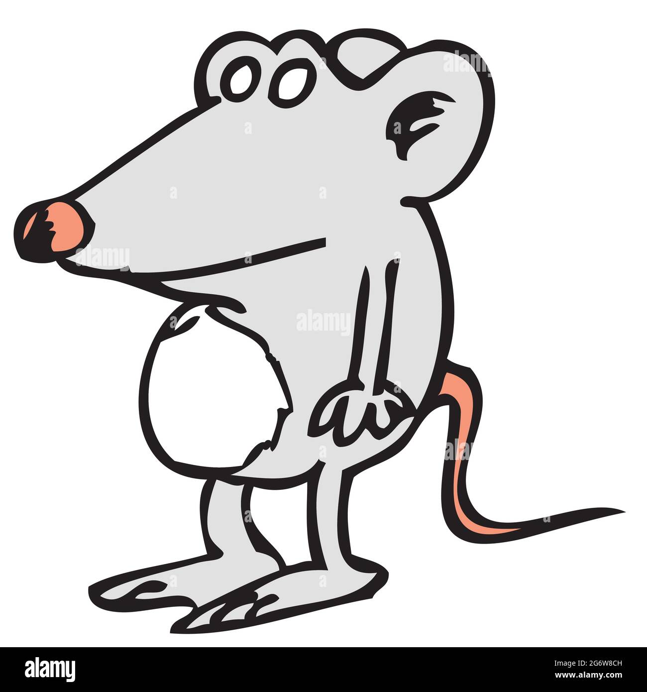 Divertida ilustración de clipart de dibujos animados de un ratón Foto de stock