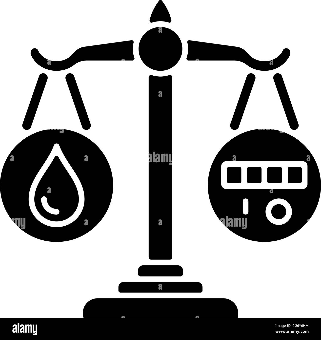 Icono de glifo negro de consumo racional de agua Ilustración del Vector