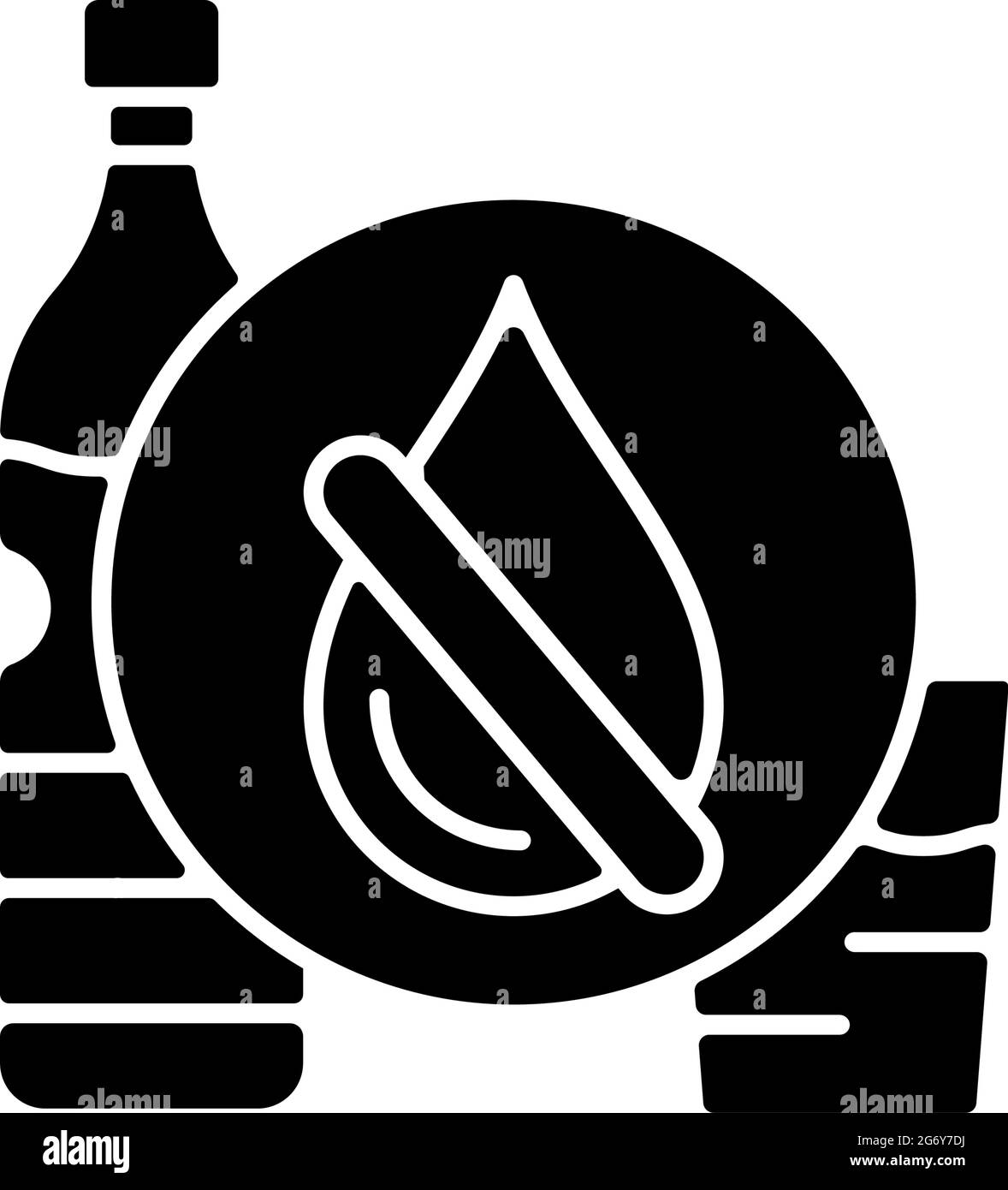 Icono de glifo negro de escasez de agua potable Ilustración del Vector