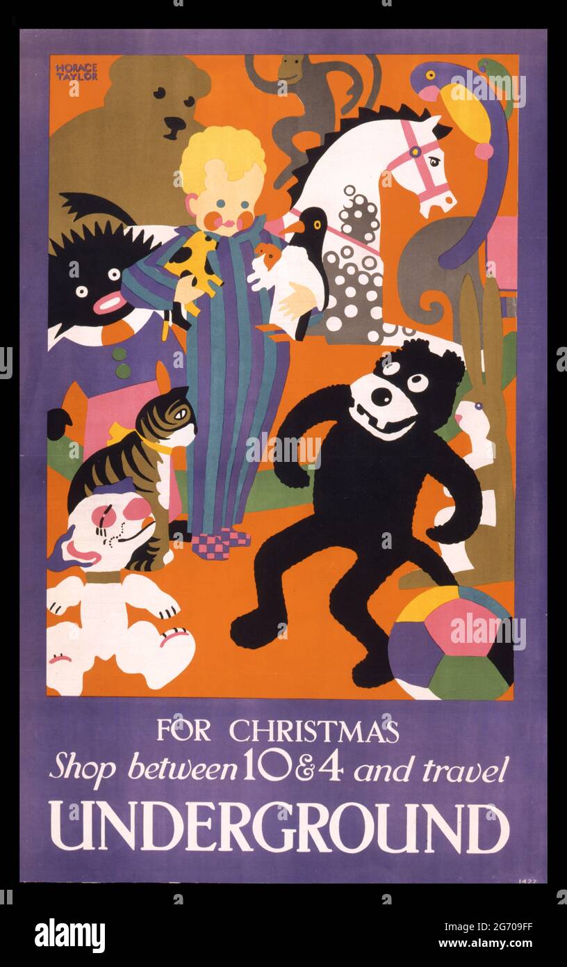 Cartel de Navidad del metro de Londres Foto de stock