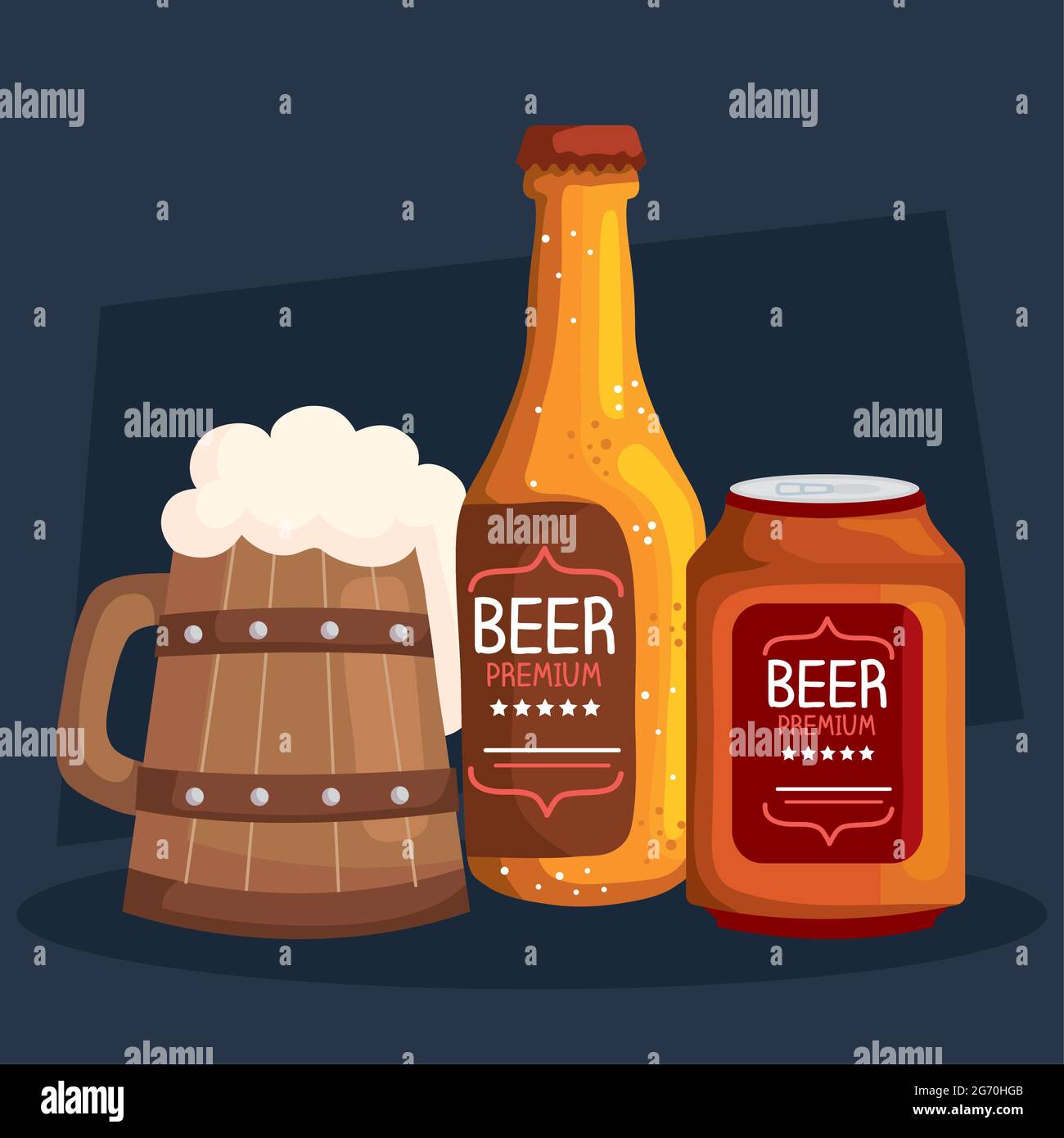 iconos de bebidas de cerveza Ilustración del Vector