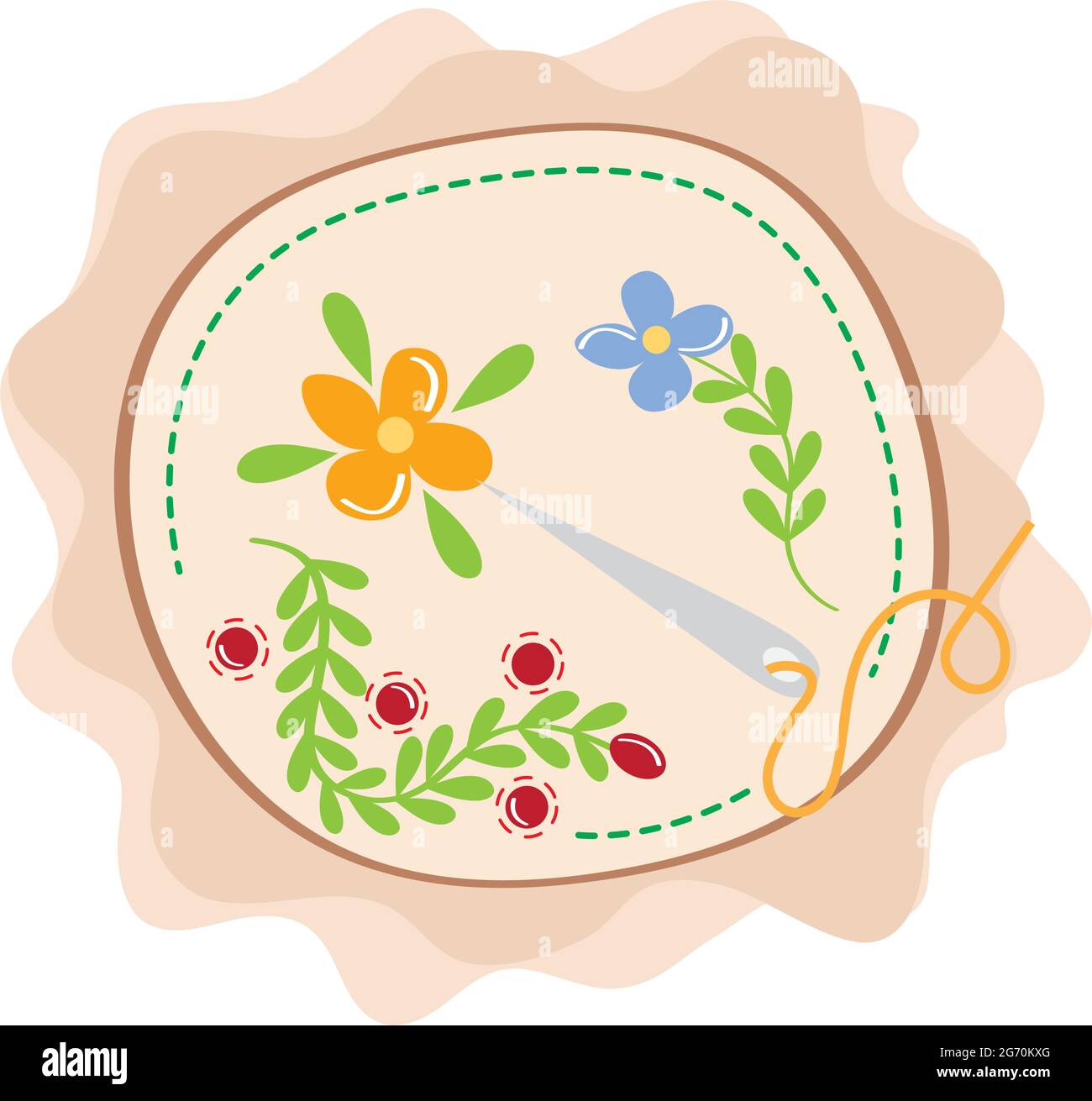 talleres de tambor de bordado Imagen Vector de stock - Alamy