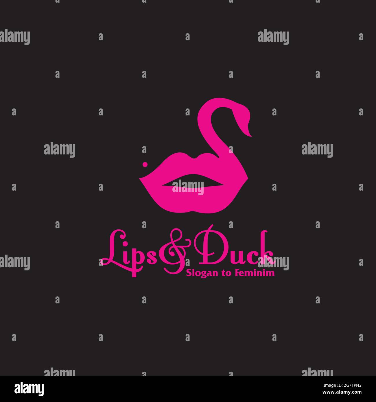 Inspiración en el diseño del logotipo de LIP & Duck Vector Ilustración del Vector