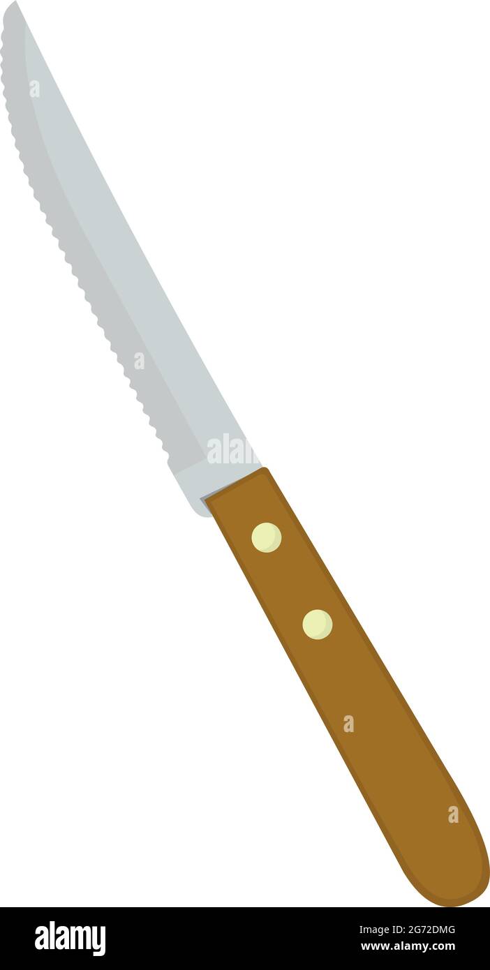 Ilustración vectorial del emoticono de la cuchilla con mango de madera Ilustración del Vector