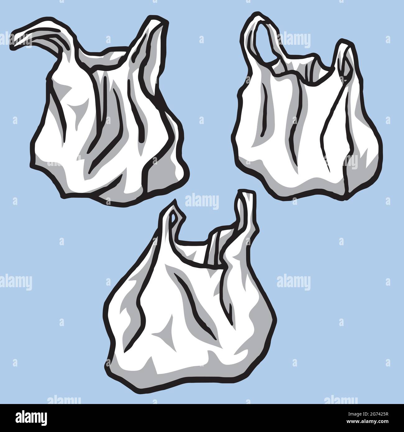 Juego de ilustración de bolsas de plástico. Envases de polietileno para  alimentos Paquete de plástico, envase Embalaje de politeno celofán Dibujo  vectorial Imagen Vector de stock - Alamy