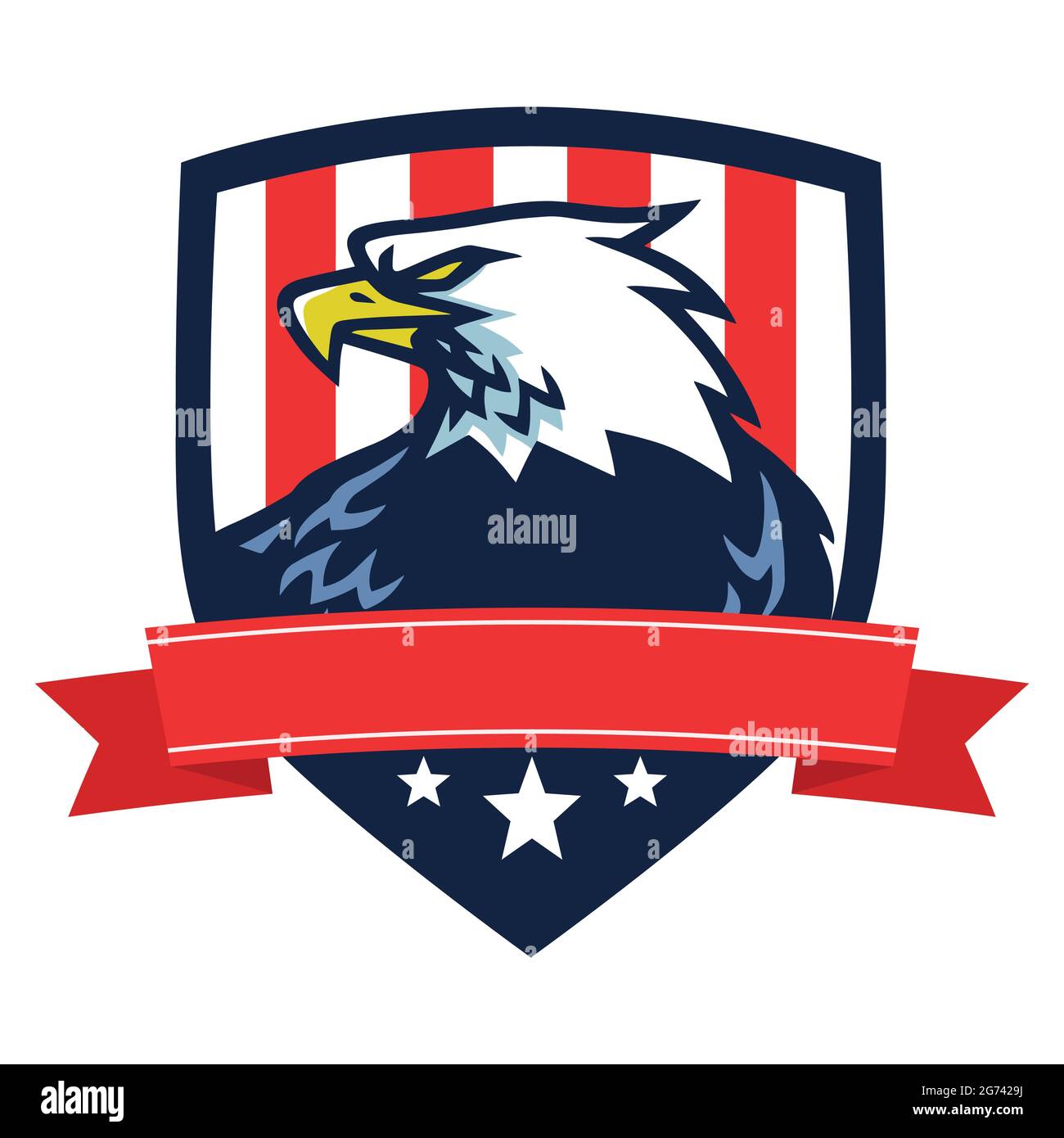 American Eagle Logo Mascot Vector Icono con Bandera de América Antecedentes  Día de la Independencia Diseño de plantillas Imagen Vector de stock - Alamy