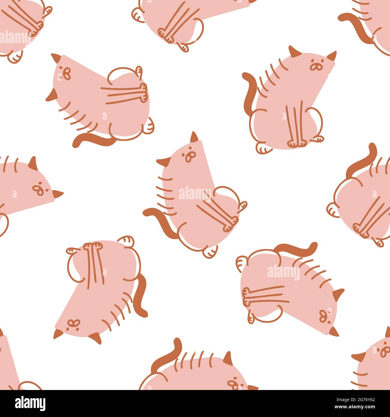 Sin costuras lindo dibujo animado gato mascota patrón de fideos. Color neutro de género de 2 tonos mínimo caprichoso. Papel tapiz de guardería infantil o moda whimsical carácter todos Imagen Vector de Sin costuras lindo dibujo animado gato mascota patrón de fideos. Color neutro de género de 2 tonos mínimo caprichoso. Papel tapiz de guardería infantil o moda whimsical carácter todos Imagen Vector de
