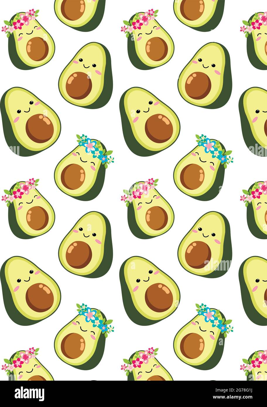 Una pareja de aguacates con dibujos animados, un niño y una niña en una