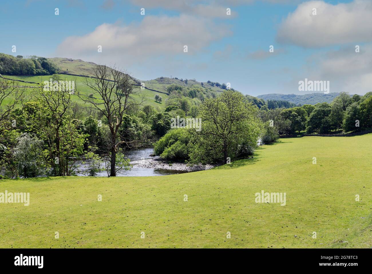 Valle de Leven en Cumbria Foto de stock