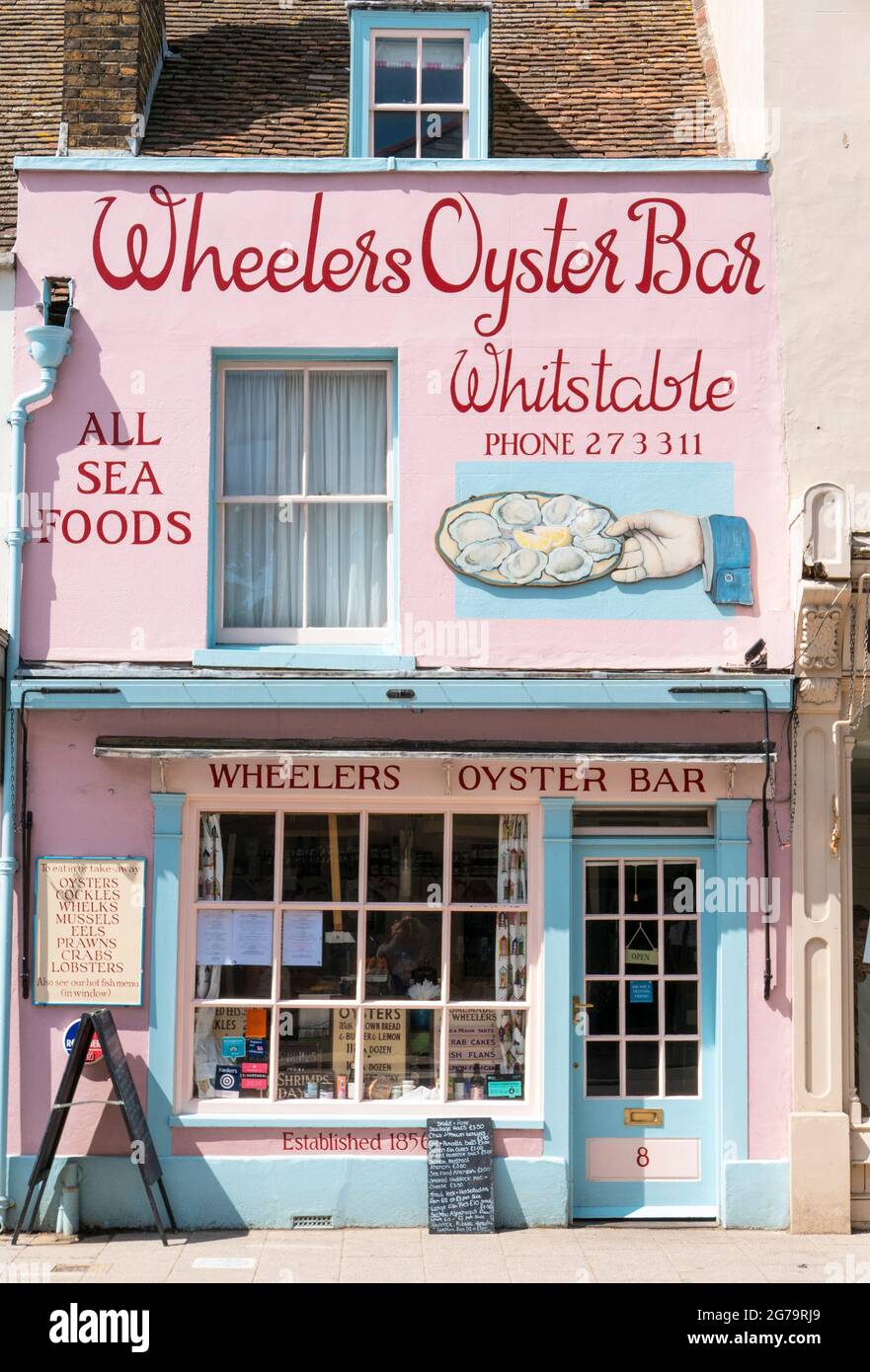 Wheelers Oyster Bar Whitstable High street Whitstable Kent Inglaterra Reino Unido GB Europa Foto de stock