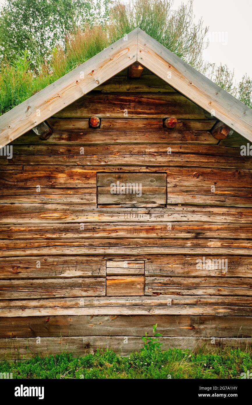 Casa de madera en Karasjok, museo, sami, casa, tradición, Finnmark, Noruega Foto de stock