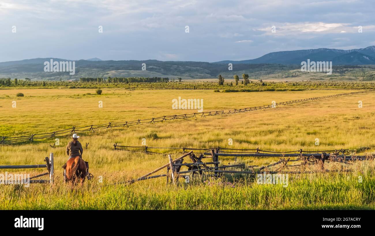 Ranch, Wyoming, Estados Unidos Foto de stock