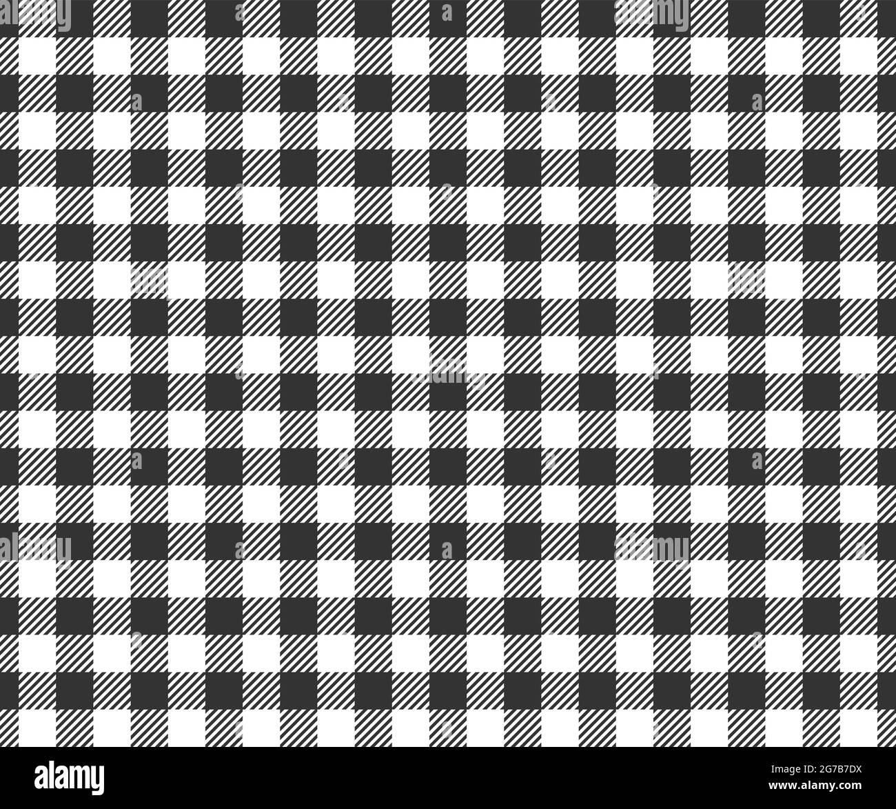 Textura a cuadros en blanco y negro con cuadrados a rayas para manta de  picnic, mantel, cuadros, diseño textil de camisa. Diseño de vichy sin  costuras. Tejido de fondo geométrico. Ilustración de