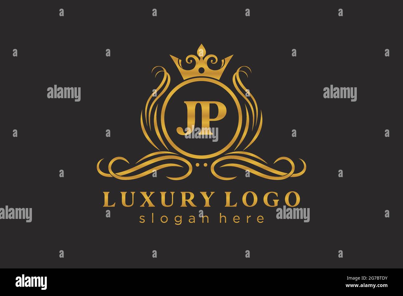 JP Carta Real Logotipo de lujo en arte vectorial para Restaurante, Royalty,  Boutique, Café, Hotel, Heráldica, joyería, moda y otros vectores illustrr  Imagen Vector de stock - Alamy