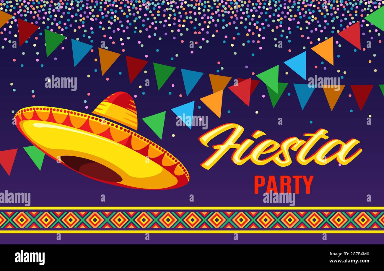 literalmente élite sangrado Folleto de Fiesta, invitaciones a fiestas mexicanas Imagen Vector de stock  - Alamy