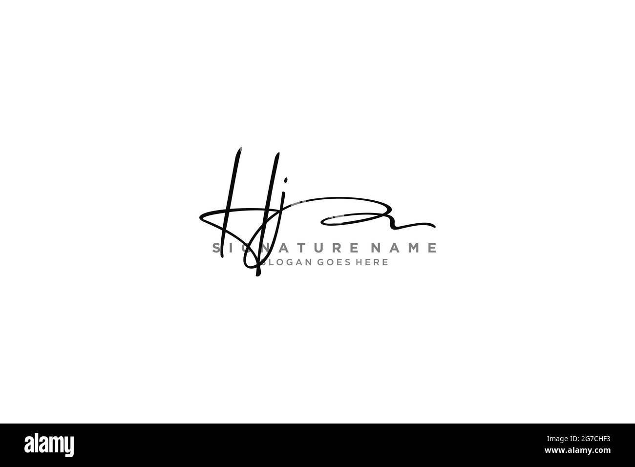 HJ Letter Signature Logo Template Diseño elegante logo Sign Symbol template vector icono Ilustración del Vector