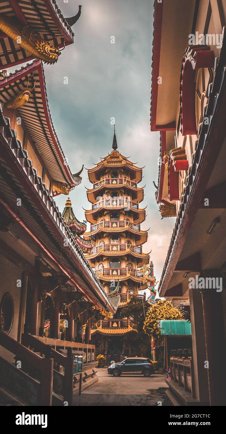 Templo Che Chin Khor y Pagoda, en Chinatown, Bangkok, Tailandia Foto de stock