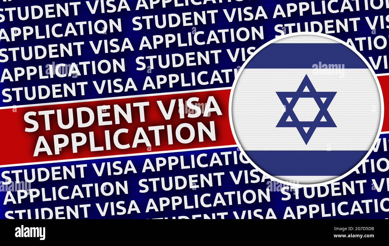 Bandera Circular de Israel con Títulos de Solicitud de Visa de Estudiante -  3D Ilustración Fotografía de stock - Alamy