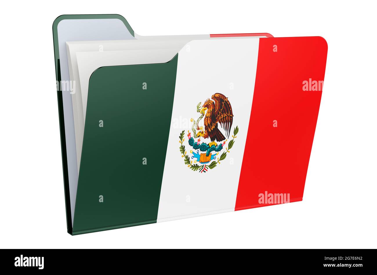 Icono de carpeta de equipo con bandera mexicana. 3D Representación aislada  sobre fondo blanco Fotografía de stock - Alamy