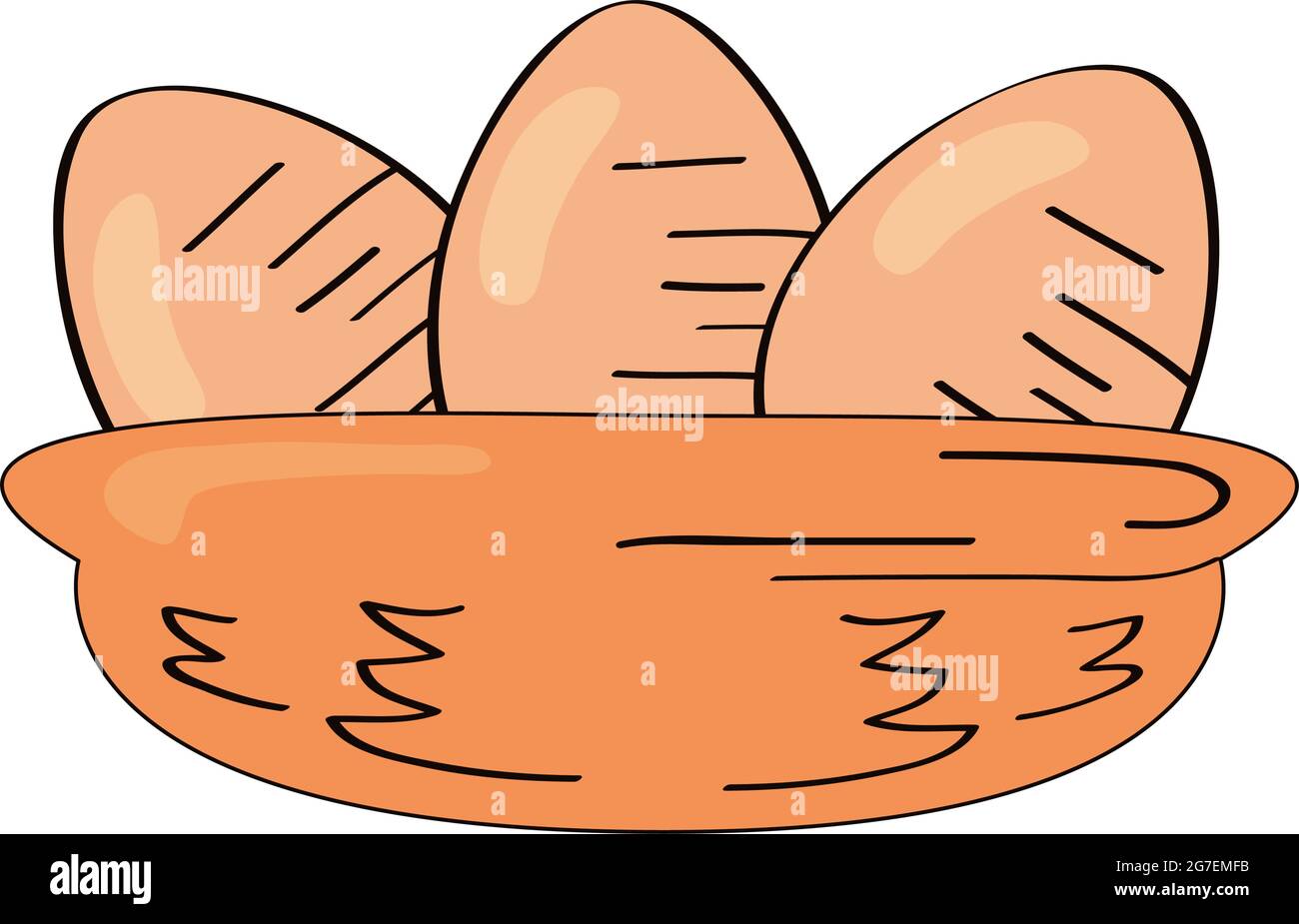 huevos en la granja de paja icono Ilustración del Vector