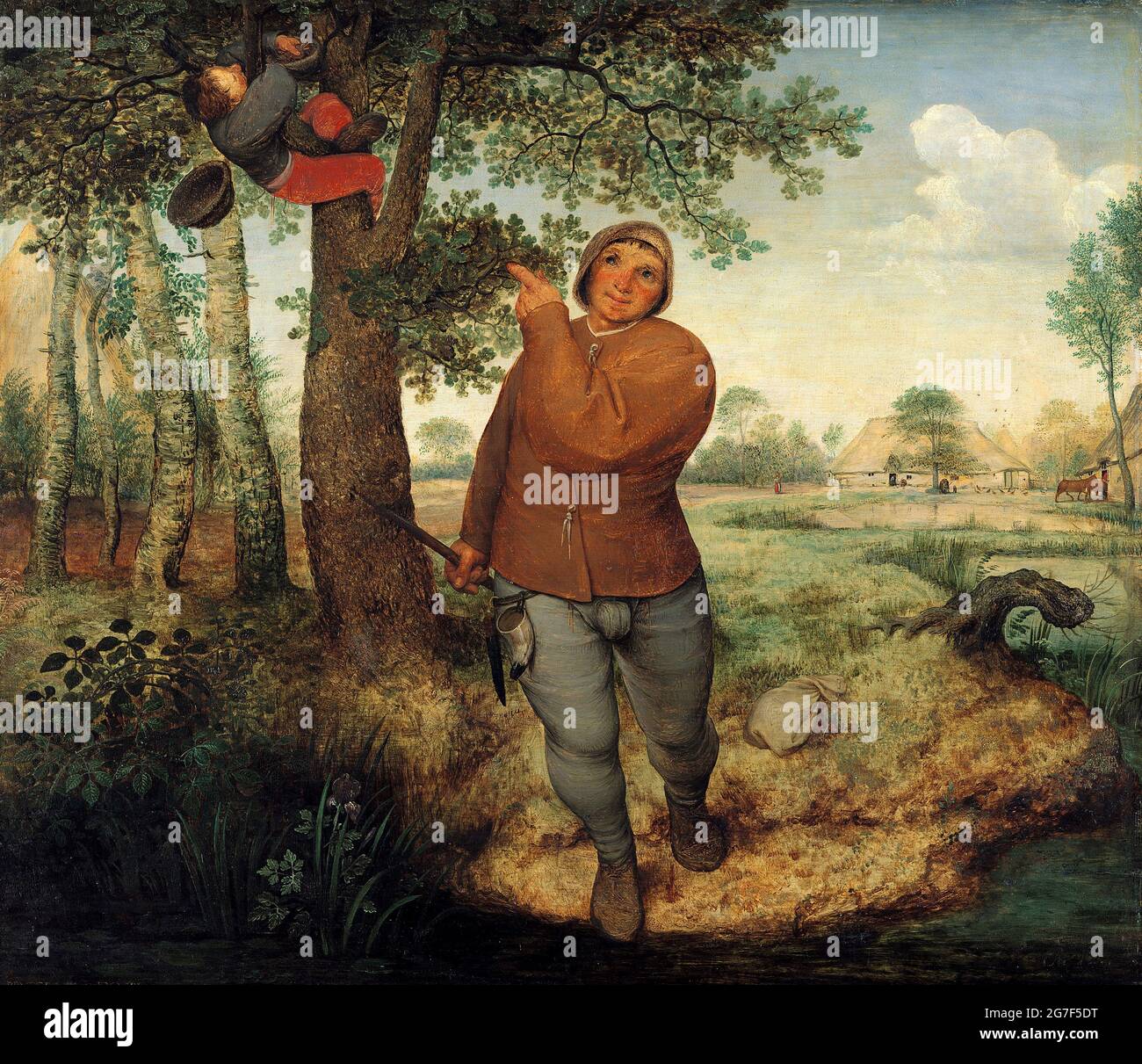 El campesino y el nido Robber (1568), por Pieter Brueghel el Viejo Foto de stock