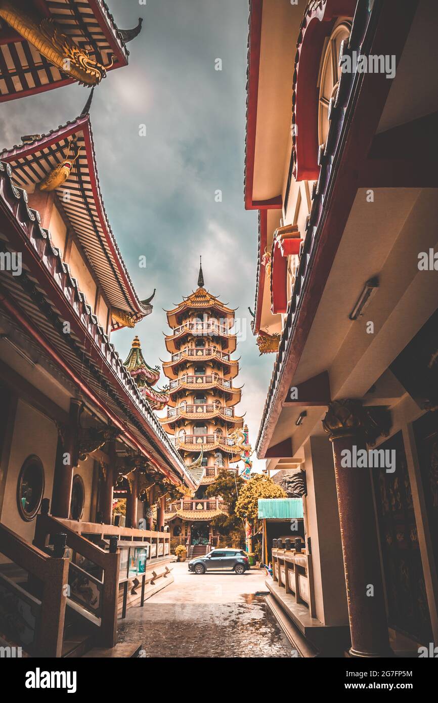 Templo Che Chin Khor y Pagoda, en Chinatown, Bangkok, Tailandia Foto de stock